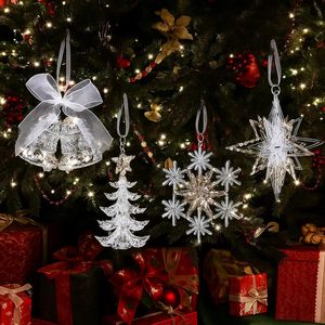 Luxury Acrylic Transparent <b>Christmas</b> Tree Sequins Glitter Hanging Ornaments Custom Size Decoration - Product Image 4