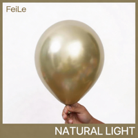 Ballons en latex ronds dorés métalliques Feile, 50 pièces, 12 pouces, brillants, pour décorations de Noël, d'anniversaire, de mariage et de fête