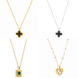 18K vàng mạ titan thép vòng cổ màu ngọc lam Mặt dây chuyền không thấm nước xỉn miễn phí chuỗi xương đòn cho phụ nữ Bạc vòng cổ - Product Image 5