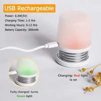 Lámpara Nocturna Portátil LOHAS de Color Ámbar, Sin Luz Azul, LED, Encendido/Apagado por Presión, Recargable por USB, para Mesa de Noche