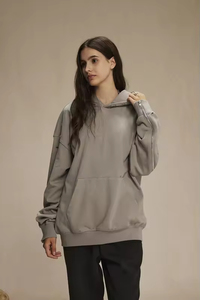 <b>Men's</b> Hoodies Sweatshirts Heavyweight <b>Pullover</b> Streetwear 100% Cotton Puff Printing Custom Oversized Hoodie for <b>Men</b> - Product Image 3