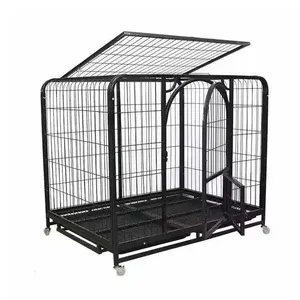 Grande cage de chenil pour chien en acier inoxydable solide Cages de caisse pour animaux de compagnie en gros (livraison rapide)