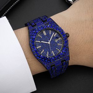 Reloj Más Vendido con Diamantes Moissanite y Diamantes Azules, Estilo Hip Hop, con Puntero Iluminado, Reloj de Cuarzo para Hombre, Resistente al Agua - Product Image 4