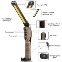 Lampe de travail pour réparation automobile, rechargeable, rotation à 360 degrés, aimant, pliable, LED, lampe de poche professionnelle pour mécanicien