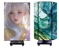 Écran d'affichage numérique LED portable à triple pliage pour affiches, signalétique numérique mobile pour les centres commerciaux, les hôtels et les événements