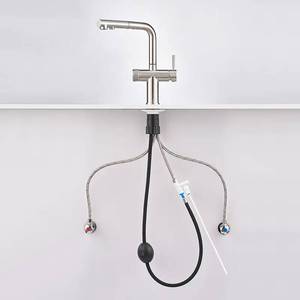 Modern Design <b>Deck</b> Mounted <b>Brushed</b> Stainless Steel 1 Handle Pull Out Ceramic Valve Core Purifier Kitchen Water Faucet 3 Ways - Product Image 2