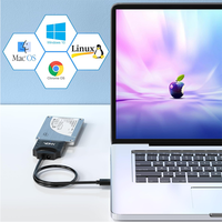 Adaptador SATA a USB 3.0 transfronterizo con fuente de alimentación de 12 V 2 A, cable de transferencia de velocidad 5G para dis