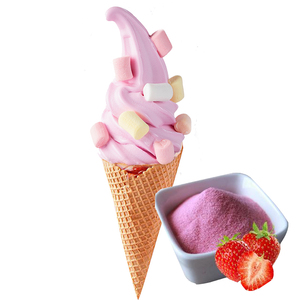 Polvo de helado de fresa fresca con azúcar en caja/bolsa para tiendas de bubble tea, postres DIY y batidos, sabor afrutado, 1 kg - Product Image 4