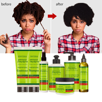 Kit de Soins Capillaires Bio Afro Bouclés : Masque Sans Rinçage, Traitement Fortifiant Anti-Casse et Démêlant – Coffret Cadeau pour Cheveux Fragiles