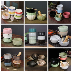 Bộ dụng cụ pha trà Matcha thủ công Nhật Bản 4-10 món, logo tùy chỉnh, gồm bát trà và giá đỡ chổi đánh trà bằng sứ truyền thống - Product Image 5