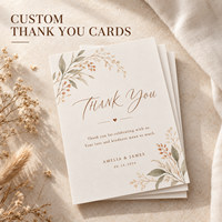 Carte de remerciement bohème, aquarelle, fleurs séchées neutres, noms personnalisés, message pour la remerciation des invités de mariage