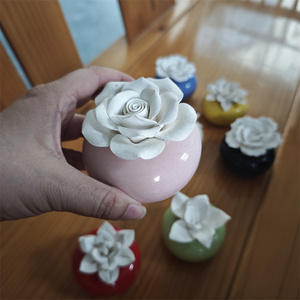 Difusor de Cerámica para Aromaterapia con Diseño Grabado, de Porcelana, con Varillas de <span class=keywords><strong>Perfume</strong></span> y Líquido para Rellenar, para Uso en Escritorio (Alcohol) - Product Image 3