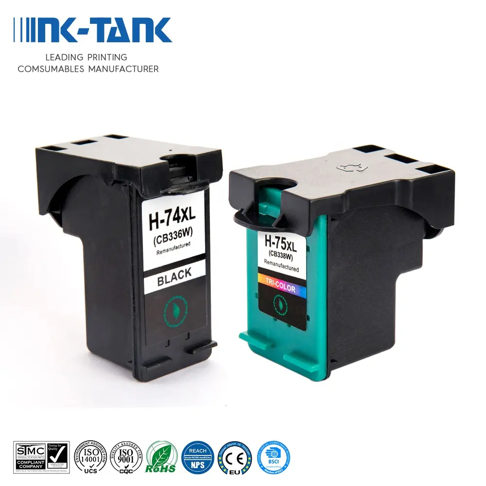 Cartucho de tinta removível, tinta 74xl 75xl 74 75 xl premium, cartucho de tinta inkjet para impressora hp d4200 d4260 d4263 d4268