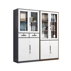 High Quality Steel Filing <b>Cabinet</b> Specifications Swing Glass Door Metal Storage <b>Cabinet</b> Adjustable Office Bookcase with Drawer - Product Image 3