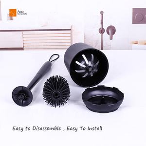 <span class=keywords><strong>Brosse</strong></span> de toilette recyclable en plastique <span class=keywords><strong>silicone</strong></span> noir à long manche avec support de drainage pour les commodités de l'hôtel domestique <span class=keywords><strong>Amazon</strong></span> Online - Product Image 5