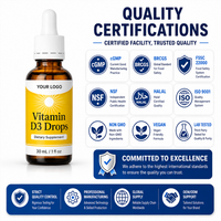 Gouttes de vitamine D3 liquides, complément alimentaire, marque privée, OEM, ODM, formule personnalisée, fabricant