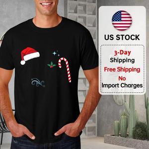 Của nam giới và phụ nữ của giáng sinh phù hợp với T-Shirts, kỳ nghỉ vài Bộ đồ ngủ, Xmas kẹo mía đồ họa Tees, bên gia đình Tops - Product Image 1