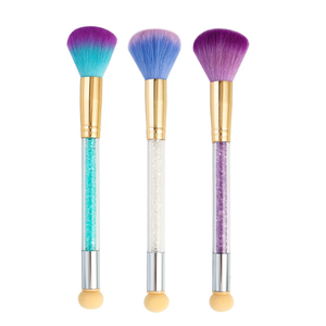 Pinceau de nettoyage de poussière d'ongles coloré avec éponge à strass, stylo de mélange dégradé double usage, outil de dégradé pour salon de manucure - Product Image 1