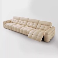 Canapé modulaire moderne en cuir de vachette véritable RISING avec appui-tête réglable pour salons