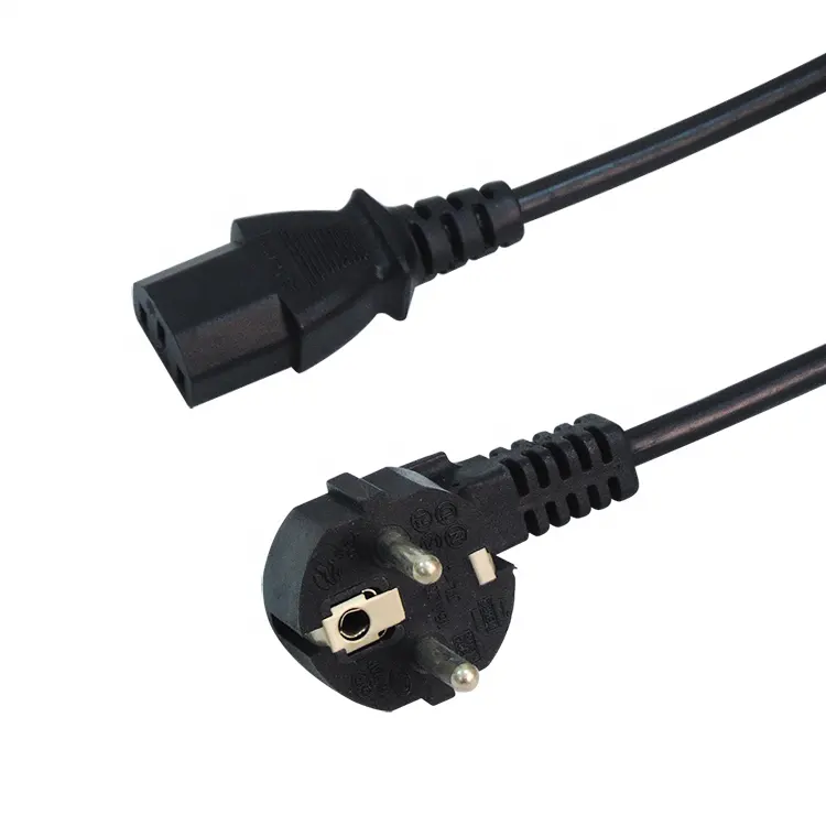 250v VDE standard european 3 pin schuko plug computer ac power cord cable with iec c13 connector