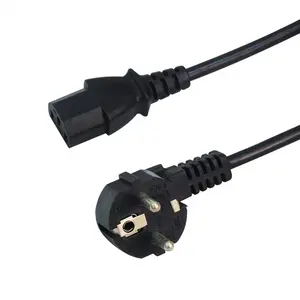 250v VDE standard européenne à 3 broches prise schuko ordinateur cordon d'alimentation câble iec c13 connecteur