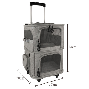 Custom Foldable Pet Carrier with <b>Wheels</b>, Breathable Rolling Backpack Factory Direct, Durable Tote Strong Load,for dogs and <b>cats</b> - Product Image 3