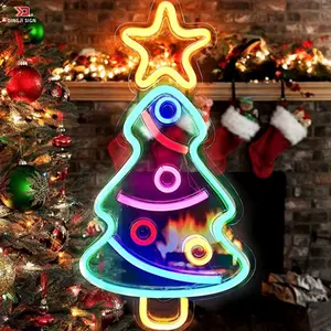 Fabrik benutzer definierte Frohe Weihnachten Leucht reklamen Outdoor Indoor Dekorationen Batterie LED Neonlicht Buchstaben