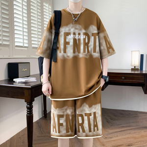 ANSZKTN Conjunto de <span class=keywords><strong>manga</strong></span> corta de verano para hombre, tendencia de verano, estampado japonés, suelto y versátil, diseño deportivo y de ocio - Product Image 3