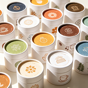 Boîte d'emballage de café de luxe personnalisée biodégradable, tube en papier kraft de qualité alimentaire avec fenêtre - Product Image 6