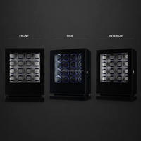 Boîte remontoir automatique de luxe MINEESI personnalisée avec verrouillage par empreinte digitale, écran tactile LCD, lumière RGB et moteur pas à pas silencieux, 16 emplacements