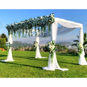 LFB1468จัดงานแต่งงานประดิษฐ์ดอกไม้สีขาวจัดโค้งดอกไม้ตกแต่งการแสดงผลหน้าต่าง