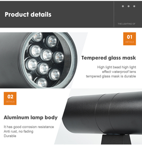 Lámpara <span class=keywords><strong>de</strong></span> Pared LED <span class=keywords><strong>Exterior</strong></span> <span class=keywords><strong>de</strong></span> Aluminio <span class=keywords><strong>de</strong></span> 6W/9W/12W/18W, Impermeable IP65, para <span class=keywords><strong>Patio</strong></span>, Porche y Jardín - Product Image 3
