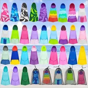 Custom Logo Short Swimming Fins Silicone Professional Scuba Diving Fins Adult Kids Swimming Fins