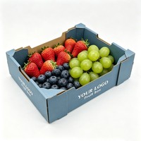 Boîte en carton ondulé à cinq couches durable avec impression personnalisée, recyclable, pour l'emballage de raisins, cerises, bananes, fruits, pommes