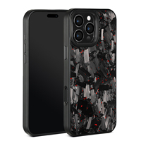 Coque de téléphone en TPU en fibre de carbone forgée pour 16PRO MAX/16E/15/15PRO/15PLUS/15 PRO MAX/14/13/12/11 avec étui de téléphone portable métallique