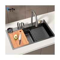 Évier de cuisine en acier inoxydable moderne multifonctionnel de haute qualité en gros, évier de cuisine avec articles en stock