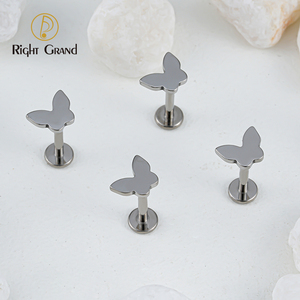Droite Grand ASTM F136 Titane 16G Belle Minimaliste Allmatch Papillon Labret Boucle D'oreille Helix Tragus Stud Lip <span class=keywords><strong>Piercing</strong></span> Bijoux - Product Image 6