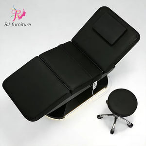 Lit de massage électrique noir moderne 3/4 moteur, mobilier de salon de luxe, lit de spa facial, lit de traitement des cils - Product Image 4