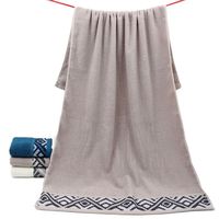 Vente en gros d'usine Nouvelle grande serviette 70*140cm Serviette en coton douce et absorbante Serviette d'exportation Personnalisable avec logo brodé