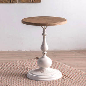 Tavolino <span class=keywords><strong>da</strong></span> <span class=keywords><strong>Salotto</strong></span> Moderno Contemporaneo con Base in Metallo e Piano Rotondo in Legno, Arredamento Ecologico e Durevole - Product Image 4