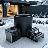 Piscine de plongeon à froid en acier inoxydable noir de qualité supérieure avec refroidisseur, bain de glace isolé autoportant pour centre de bien-être haut de gamme