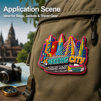 Écusson souple 3D personnalisé en PVC, badge en caoutchouc, fabricant de patchs étanches pour souvenirs de voyage, accessoires pour sacs à dos et vêtements