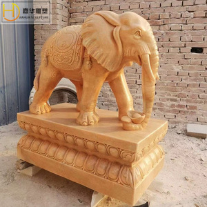 Jiahua Stone <b>Elephant</b> Sculpture Chinese Style Durable Outdoor Garden <b>Decoration</b> - Product Image 3