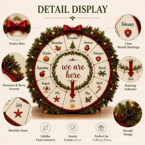 Adorno Navideño Moderno de Madera Artificial para Árbol de Navidad, Diseño de Casa de Ciervos Recortada, 35x35cm - Product Image 4