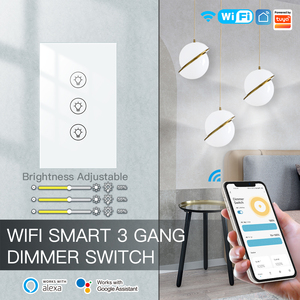 Nuevo interruptor <span class=keywords><strong>de</strong></span> atenuación <span class=keywords><strong>de</strong></span> luz inteligente Tuya WiFi Multi-gang 1/2/3 Gang Smart Life/Tuya APP funciona con Alexa <span class=keywords><strong>Google</strong></span> Voice Assistants - Product Image 5