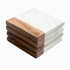 Sous-verres modernes et élégants en marbre et bois, imperméables, style antique, pour la maison, le bureau, l'hôtel, la cuisine, le salon, et pour les cadeaux de maison neuve - Product Image 1