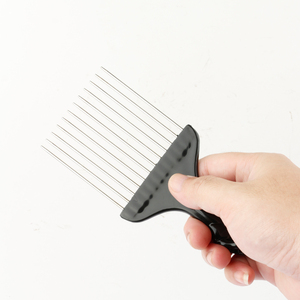 Peigne Afro en Métal Noir Long, Outils de Salon, pour Homme Africain, Femme, Huile, Torsade, 2 Pièces - Product Image 6