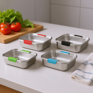 Lonchera Smash de Acero Inoxidable de 600 ml, Color Azul, Paquete de 6 - Product Image 3