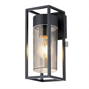 Lámpara de Pared Retro de Estilo Americano para Jardín, Impermeable, de Aleación de Aluminio con Pantalla de Vidrio, E27 - Product Image 3