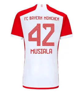 Fußballtrikots 23 24 GRAVENBERCH SANE DE LIGTE MULLER DAVIES KIMMICH Fußball-TOP-T-Shirts Herren Kinder-Kit COMAN 2023 2024 Form